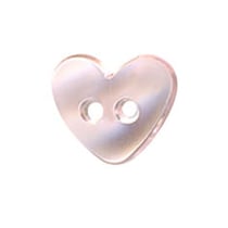 Lot de 6 boutons Coeur translucide couleur Rose 9mm