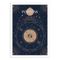 Affiche 50x70 cm - Poissons Signe du Zodiac - Frog Posters
