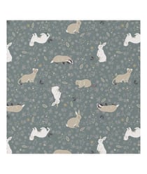 Tissu coton enfant hermines, lapins, castors de 135 cm de largeur pigeon vendu par 50 cm