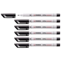 Lot de 6 feutres pour transparents encre soluble pointe médium - STABILO - Noir - OHPen