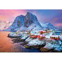 Puzzle scandinave : village hamnoy 500 pieces - collection paysage norvege - montagne - clementoni - 35144