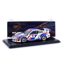 Voiture Miniature de Collection - SPARK - PORSCHE 996 GT3 R - Blanc / Bleu / Rouge