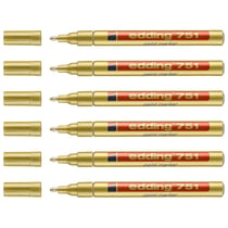 Lot de 6 marqueurs peinture permanents - EDDING - Pointe ronde 1-2 mm - Or