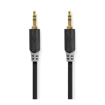 Nedis Câble Audio Stéréo Rond 2 Connecteurs Jack 3.5mm Mâle 2m Gris anthracite
