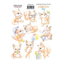 Planche de stickers couleur embelissement Fabrika Decoru FUNNY FOX BOY 181