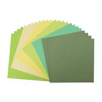 Papier cartonné texturé Florence - Assortiment Vert - 24 feuilles - 30,5 x 30,5 cm - 216 g/m²