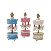 Lot de 3 toppers carrousel rose blanc bleu