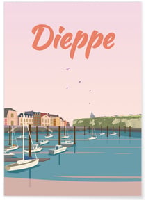 Affiche ville Dieppe | A3 : 29,7x42cm