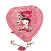 Porte monnaie Betty Boop Coeur Pailleté Fashion Rose