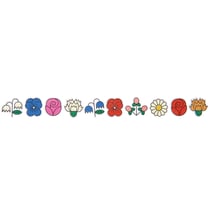 200 Autocollants Washi - Fleurs effet cartoon - Eye Candy