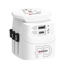 Skross Adaptateur de Voyage Universel USB-A et USB-C Power Delivery 50W PRO Light World Blanc