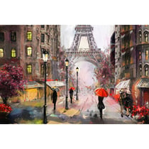 Tableau sur toile peinture Paris 45x65 cm