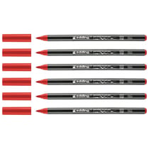 Lot de 6 feutres porcelaine pointe pinceau 1-4 mm - EDDING - Rouge