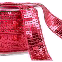 Galon paillettes rose fuchsia au mètre