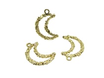 4 Breloques lune texturée 23*16mm doré