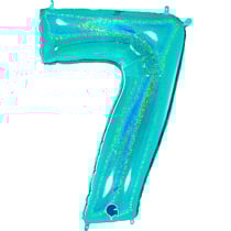 Ballon Géant Chiffre 7 Holographique Tiffany (102 cm)