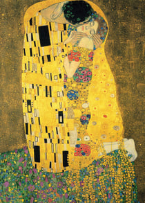 Puzzle 500 pièces - 2 Puzzles - L'Art de Klimt : Le Baiser, 1907-1908 - Dame à l'éventail, 1917-1918 - Grafika