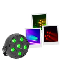 BoomTone DJ Mega LED 6x3W – Projecteur à LED RGB compact – Effets lumineux automatiques ou musicaux – Plug & Play