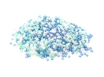 1000 PERLES DE ROCAILLE tons de bleu et blanc - Diametre 2 mm 12/0 - creation bijoux