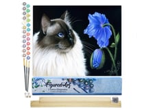 Peinture par Numéro Figured'Art - Face à face floral - Kit de Loisir Créatif DIY Numéro d'Art Complet - 40x50cm toile roulée + châssis en bois à monter