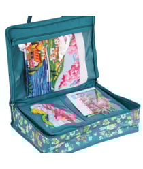 Sac tout-en-un à ouvrage – Motif Oiseaux – Hobby Gift (26,5 x 10 x 34,5 cm) Vert