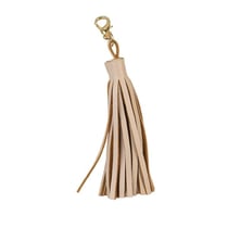 Pompon avec fermoir beige pierre 9cm