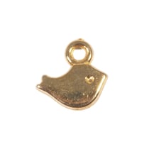Mini - pendentif en métal Oiseau, or, 8x5mm, 6 pces