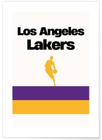 Affiche Los Angeles Lakers - Design minimaliste | A3 : 29,7x42cm