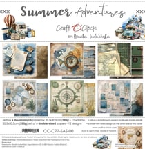 6 papiers scrapbooking 30 x30 cm Craft O' Clock SUMMER ADVENTURES
