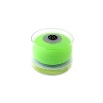 Mini Enceinte Bluetooth Ronde Kit Mains Libres Avec Ventouse Waterproof Vert YONIS