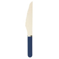 8 Couteaux en Bois Bleu Marine/Or