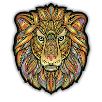 Le Lion Majestueux - Puzzle en bois - Boite en carton