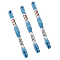 Lot de 3 échevettes 10m DMC Fil retors mat canevas tapisserie 100% coton bleu 2827