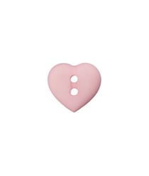 Carte de 4 boutons Coeur 2 trous 12mm - Union Knopf Rose Clair
