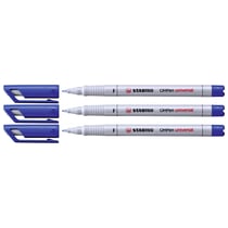 Lot de 3 feutres pour transparent OHPen encre soluble pointe fine - STABILO - Bleu