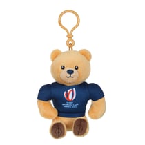 Peluche - Ours Porte-clés Coupe du Monde de Rugby / Rugby World Cup France 2023 (RWC) - Peluche Officielle Sous Licence - 10 cm assis