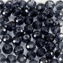 45 perles à facettes rondes Ø 4 mm - gris foncé