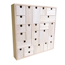 Calendrier de l'Avent carré DIY en BOIS - 40x40x6,5 cm - Artemio