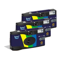 GT Photo GT27FL Realishot Flash - Pack de 3 Appareil Photo Jetable 35mm avec Flash, 27 Poses, Idéal pour Événements, Voyages et Souvenirs, Compact, Léger et Facile à Utiliser - Gris