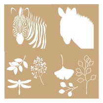 4 pochoirs kraft 20 x 20 cm - Savane