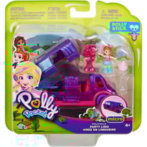 Coffret polly pocket party lino virée en limousine avec 1 figurine + accessoires - voiture - mattel - ggc41 - poupée