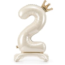 Ballon Aluminium Debout Chiffre 2 Crème Clair - 84 cm