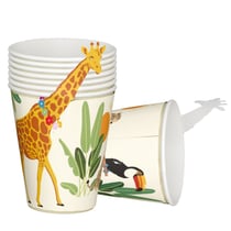 Gobelet - lot de 8 - Animaux de la Savane
