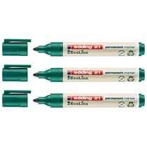 Lot de 3 marqueurs permanents pointe ronde moyenne - EDDING - Vert - 1,5-3 mm