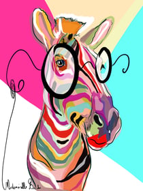 ZEBRE LOUFOQUE - Oeuvre d’art 30x40 cm - création en édition limitée - Artiste Mademoiselle Bouche