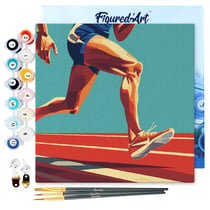 Mini Peinture par Numéros Figured'Art 20x20cm avec cadre Affiche sportive Athlétisme - Petit Format