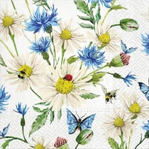 Lot de 4 serviettes en papier découpage collage 33 cm FLEUR ABEILLE FL 119 EC