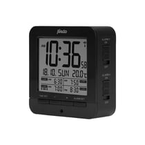 Alecto Réveil Numérique DCF avec Thermomètre 4 Alarmes et Snooze Noir
