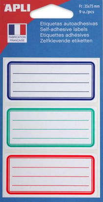 Etiquettes scolaires 35x75 mm 9 u.