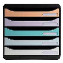 Module de classement Big Box Plus 5 tiroirs Aquarel - Couleurs assorties - Exacompta